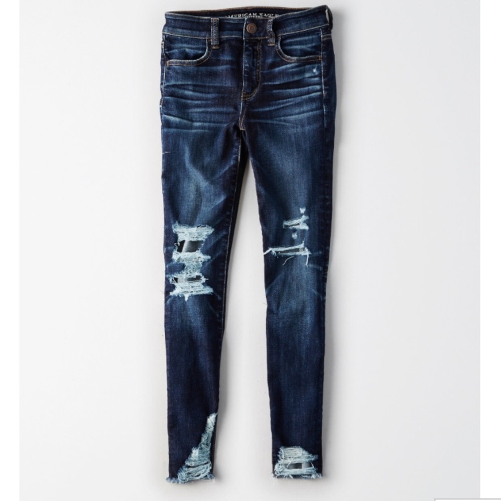 American Eagle High Waisted Distressed Jeans